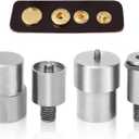Agatige 4Pcs Snap Button Die Mold Set, Stainless Steel Heavy Duty Press Button Die Snaps Fastener Tool Mould for Hand Press Machine Setter Clothing Leather No-sew Button for 651/633/ 831 Buttons
