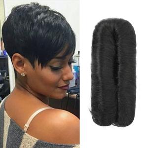 28 Pieces Human Hair Weave Extensions with Top Closure Straight Short Hair Extension for Women Daily Use (1B#)