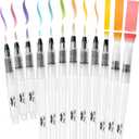 Mr. Pen- Watercolor Brush Pens, 12 pcs, 9 x Point Tips and 3 x Flat Tips Styles, Refillable Watercolor Pens for Acrylic, Gouache Painting, Crayons, Portable Water Brushes for Artists, Beginners, Kids