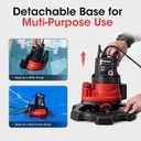 MEDAS Automatic Pool Cover Pump 1/3HP 2450GPH Sump Pump, Auto On/Off with Smart Sensor, Drains to 0.04", Portable Utility Water Pump for Basement, Pool, Garden Pond