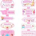 20Pcs Circus Carnival Party Directional Signs Pink, Circus Carnival Signs, Circus Tent Porch Sign, Carnival Yard Sign for Kids Indoor Outside Carnival Party Supplies