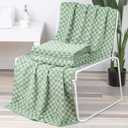 CinGiiCo Checkered Bath Towels Set of 6 Large, 600GSM, 100% Cotton Shower Towels * 2 (55 * 28 in), Hand Towels * 4 (29 * 14 in),Towels for BathroomPoolHotel, Spa (Checkered Dark Green)