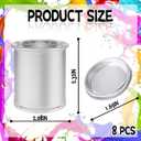 8 Pack Empty Metal Paint Cans with Lids(1/4 Pint Size),1/2 Cup Capacity Touch Up Paint Containers,Paint Storage Containers for Leftover Paint,Tiny Empty Unlined Pint Paint Pails