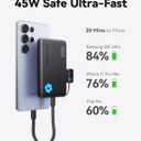 INIU 45W Fast Charging Portable Charger, 40% Smaller 10000mAh with Detachable Cable, Flight-Safe Travel Power Bank, USB C External Phone Battery Pack for iPhone 17 16 Pro iPad Samsung S26 Google etc