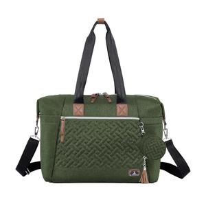 Dikaslon Diaper Bag Tote, Large Travel diaper tote for Mom and Dad, Multifunction baby tote bag for Boys and Girls with Pacifier Case and Changing Pad, Olive Green