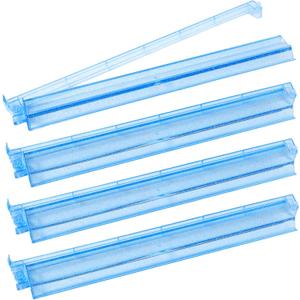 4Pcs Mahjong All-in-One Racks with Pushers, Acrylic American Majiang Tile Holder, Modern Mah Jong Game Rack with Built-in Pushers, Easy Portable American Mahjong Accessories and Gifts(Bling Blue)