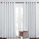 NICETOWN Room Darkening Slding Glass Curtain Panels - Window Treatment Thermal Insulated Grommet Light Blocking Drapes for Bedroom/Home Office (2 Panels, 80 by 84, Greyish White)
