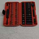 LLNDEI 1/4" Drive Socket Wrench Set, 1/4-Inch Impact Socket Set Metric(4-15mm) Deep and Shallow 6 Point, CR-V, 63PCS with 72T Ratchet Wrench Handle for Household&Automotive Repairing