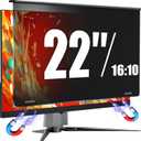 Magnetic Privacy Screen for 22 Inch Flat Computer Monitor 16:10 Aspect Ratio, 22in Removable Anti Glare Filter, Blue Light Blocking Privacy Shield Eye Protection, Hanging Anti Spy Desktop PC Protector