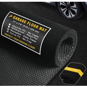 Heavy-Duty Garage Floor Mat 17' x 7'4" - Waterproof Garage Flooring for Cars & SUVs, Durable Garage Mats for Floor, Oil Spill Resistant Garage Mat, Easy-to-Clean Garage Rug for Floor, Oil Change Mat