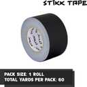 STIKK Gaffer Tape - Black Gaffers Tape - 3 inch x 60 yards - Pro Gaff Tape for Staging Work - Grafting Tape for Filming, Photography, Radio - Effective Heavy-Duty Water Resistant Gaff Tape