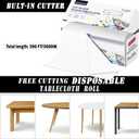 54 Inch X 300 Feet Plastic Table Cover Roll Disposable Tablecloth with Slide Cutter for All Type/Shape Tables | Table Cover for Party, Picnic, Banquet & Outdoor Activities (White)