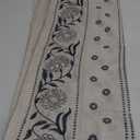 jinchan Winslow Linen Curtains for Bedroom 63 Inches Length Linen Blended Embroidered Floral Curtains for Living Room Farmhouse Decor Light Filtering Window Treatments Blue on Beige Drapes 2 Panels