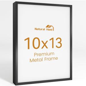 10x13 Aluminum Metal Picture Frame,Tempered Glass Black Photo Frame 10x13 for Family Photo,Posters,Art,Document to Wall Mount Horizontally or Vertically