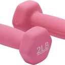 Amazon Basics Neoprene Dumbbell Hand Weights for Exercise and Muscle Toning, 2 lbs, pair