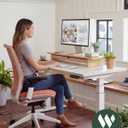 42" Dual Monitor Stand Riser with Large Drawer Keyboard Storage