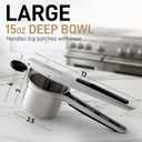 Bellemain 15oz Large Potato Ricer for Mashed Potatoes, Stainless Steel Mashed Potato Masher & Squeezer, Easy-To-Clean Professional-Grade Hand Vegetable Ricer, Kitchen Tool, Food Press & Food Mill (Fixed Disc, Black)