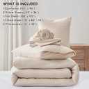 Anluoer Beige King Comforter Set 7 Pieces, Bed in a Bag with Sheets, All Season Bedding Sets with 1 Comforter, 2 Pillow Shams, 2 Pillowcases, 1 Flat Sheet, 1 Fitted Sheet | Softness, High Quality, Warmth, Comfort, OEKO