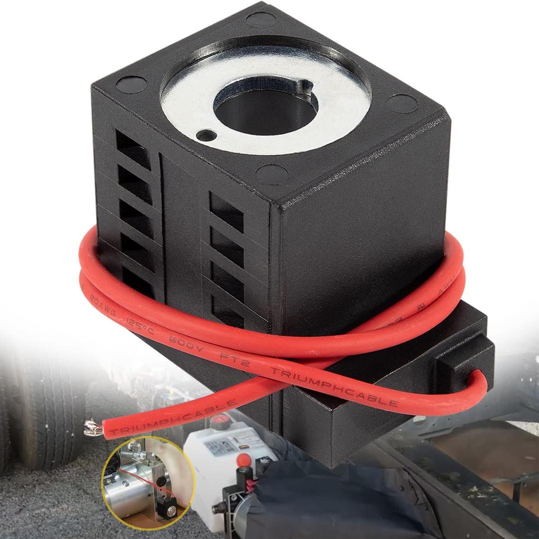 Solenoid Coil 10226-14 12V DC for Deltrol, Hydraulic Power Unit Lift Dump, 16W, (1/2)Fits Valve Stem Series 08, 80, 88, and 98 with Single Wire Lead