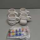 LOYIM Set of 4 Christmas Ceramic to Paint Color Your Own Mugs Christmas Craft for Adult Santa Snowman Elk Penguin DIY Mug Painting Kit with Paints, Brushes, Palette for Xmas Activity Art Decoration