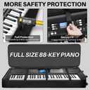 ORKELS 88-Key Keyboard Case with Wheels, 10mm Thick Padded Gig Bag with Adjustable Shoulder Straps & 4 Pockets, Rolling Carrying Bag for Digital Piano, Synthesizer & Electronic Keyboard, For 88 Key-56"x18.1"x6.3"