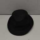 FALETO Unisex Classic 20s Trilby Fedora Hat with Band Casual Jazz Cap Manhattan (One Size, Black)