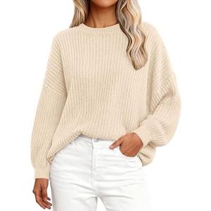 PRETTYGARDEN Fall Sweaters for Women 2026 Fashion Long Sleeve Casual Ribbed Knit Winter Clothes Pullover Jumper Tops XL