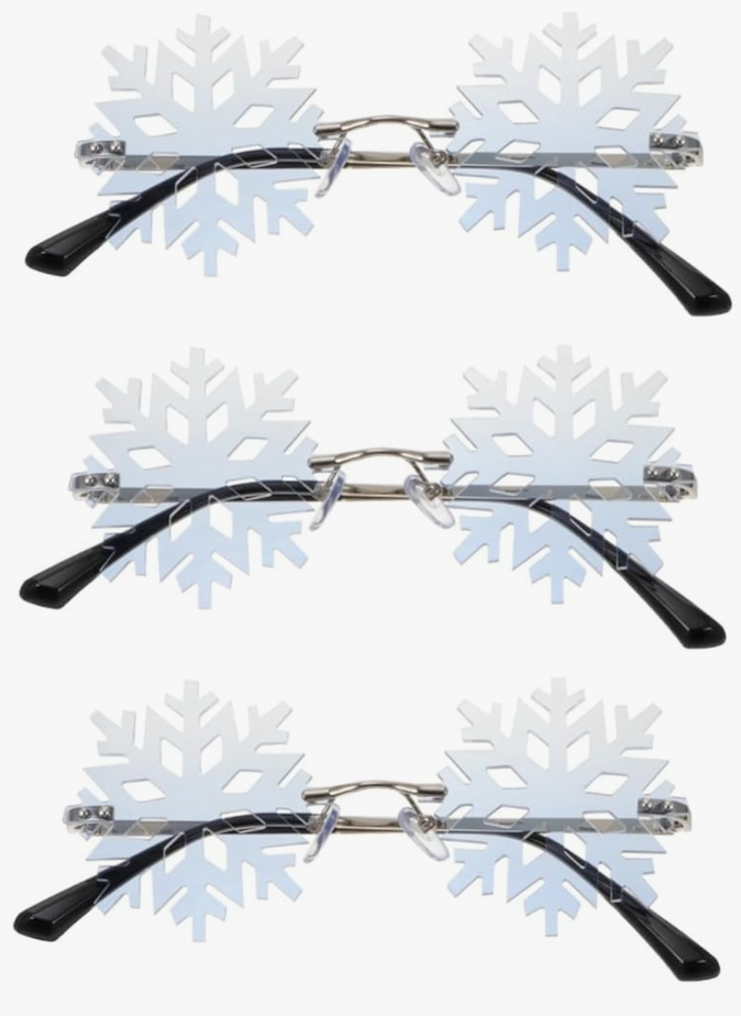 BESTOYARD 3 Pcs Snowflake Sunglasses Snowflake Shape Rimless Sunglasses Glasses for Kids Party Snowflakes Sunglass Kids Sunglasses Kid Sunglasses Party Sunglasses Metal Child Prom Clothing