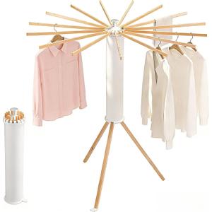 Foldable Clothes Drying Rack, Portable Garment Drying Rack for Indoor Outdoor, Space Saving Laundry Drying Rack, Sturdy Clothing Air Dryer Hanger for Balcony Bedroom Laundry Room