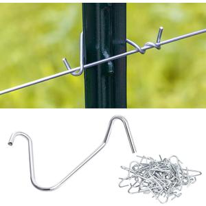 T Post Clips 500 pcs Fence Wire Tensioner, Galvanized Steel Fence Clips for Securing Wire Garden Farm Highway Sport Fences