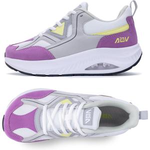 GyeBea Wide Toe Box Shoes Women Arch Support Walking Sneakers Orthotic Tennis Shoes for Plantar Fasciitis Bunions GrayPurple Size 10