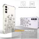 Compatible with Samsung Galaxy S23 Cases with Design, Cute Transparent Phone Case for Women Girls Girly with Heavy Duty Protective Bumper (Clear Wild Flowers Line Art)