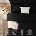 CozyLux Oversized King Comforter Set Black - 7 Pieces Bed in a Bag Comforter Set with Sheets, Luxury Soft Bed Set All Seasons, Bedding Set with Down Alternative Comforter, Sheets, Pillowcases & Shams