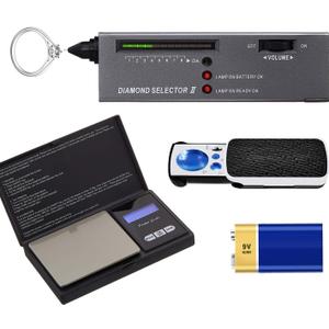 HMJOY Diamond Tester, High Accuracy Jewelry Diamond Tester 200g/0.01g Mini Jewelry Scale 60X Mini LED Magnifying, Professional Diamond Selector for Novice and Expert, Thermal Conductivity Meter