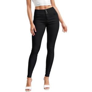 Hybrid & Company Women's Butt Lift Skinny High Waisted V3 Super Comfy Stretch Denim Pants (Black, 3 Short)