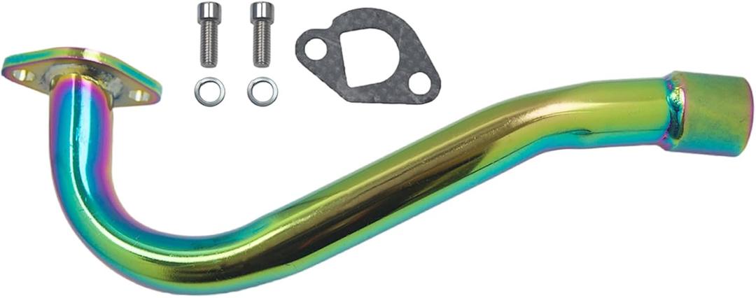 Exhaust Header Pipe for Predator 196cc 212cc GX160 GX200 Go Kart DuroMa* 7Hp Tillotson 212 for Manco Yerf Dog Go Kart (Exhaust Pipe with Female Threaded 2)