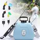 GOCHIFIX Electric Garden Sprayer 2.1 Gallon, 4 Mist Nozzles, Telescopic Wand, Adjustable Shoulder Strap, USB Rechargeable Waterproof Handle, Automatic Plant Mister for Lawn Garden, BLue 