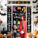 3Pcs Halloween Party Decorations Witch Party Decorations Halloween Front Porch Banner Backdrop Witches Hocus Pocus Decorations Photo Studio Props Decor Supplies