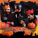 6 Packs Halloween Crackers Thanksgiving Crackers No Snap Party Favors with Wind up Pumpkin Paper Hat Holiday Table Favor Supplies Racing Game for Adults Fall Autumn