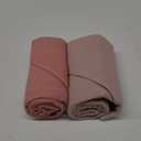 Organic Cotton Muslin Baby Hooded Towels - 32x32 Inch, 2 Pack Newborn Bath Towels for Boys & Girls, Soft & Absorbent Bath Set (Rose/Peach)