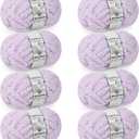 Cozyful Chunky Yarn for Hand Knitting - #10 Chunky Chenille Yarn, Jumbo Big Thick Chunky Yarns for Crocheting, Super Bulky Chunky Knit Blanket Yarns, 8 Skein (25 Yds 8 Oz Each Skein), Lavender Fog