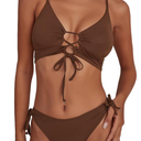CHYRII Womens Sexy Cutout Bikini Sets Lace Up High Cut Thong Two Piece Swimsuit, Large