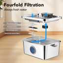 PETIMI Dog Water Fountain, 3 Gallons Stainless Steel Dog & Cat Water Fountain, Large Pet Water Fountain for Multiple Pets, Ultra Silent, Wide Mouth, Safety Lock, 3 Filters Included, Smart Water Pump