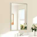 TETOTE Brushed Nickel Mirror for Bathroom Sink 24" x 36" Beveled Frame Brushed Nickel Vanity Rectangle Mirror for Bathroom Wall, Modern Farmhouse, Tempered Glass, Shatterproof, Stronger Frame