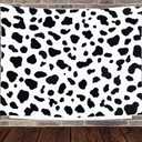 TUGCAY Cow Print Tapestry Black and White Spot Tapestry Cute Tapestries Black Cow Backdrop Poster Aesthetic Wall Hanging for Bedroom Living Room Dorm Party Decorations, 90x70 Inch (90L" x 70W")