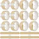 12 Pieces Slaplet Wristlets Wrist Corsage Bracelets Corsage Wristlet Band Floral Slaplets Wedding Bracelets DIY Wrist Corsages Accessories for Bridesmaid Bridal Shower Party Prom(Gold)