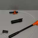 Portable Power Battery Pump, Fuel Transfer Pump Battery Operated Electric Siphon Pump for Gas, Fuel, Diesel, Water Transfer 2.2 GPM, Extra Long Hose, Flow Control Nozzle, Quick Control Flow and Stop (Extra Long White Hose with Flow Control Nozzle, Orange)