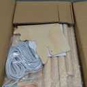 Stuffed Animal Storage with Tiny Toys Tray, Wood Stuffed Animal Zoo Storage with Brake Wheels, Space-Saving Plushie Playhouse for Nursery, Playroom, Kids Bedroom- Easy Assembly (50" x 17" x 17")