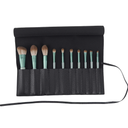 Bird&Fish Makeup Brush Case Travel, makeup brush case roll up,brush holder makeup,Holder Organizer Brushes Pouch Cosmetic Bag for Travel，Rolling Bag Storage Case PU Leather