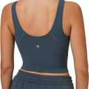 Colorfulkoala Dreamlux Womens Padded Sports Bra High Neck U-Back Yoga Running Workout Athletic Tank Top with Removable Cups (M), Dark Jasper